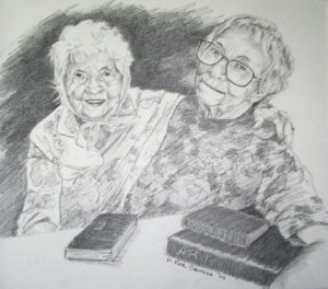 Joyce & Marge, Hurley Bookmobile Patron